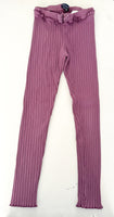 Souris Mini purple ribbed leggings with frill detail at waist and hem details size 8 (128cm)
