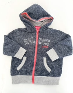 Souvenirs Northern heather blue "Falcon Lake" zipper hoodie size 2T