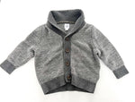 Baby Gap heather grey LS shawl collar neck sweater size 12-18 months