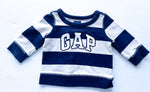 Gap navy/white stripe pullover w/logo (3-6 months)
