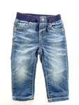 Gap Denim faded slim baby denim jeans with navy elastic waistband size	6-12 months