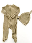 Old Navy sage green 2 pc ribbed sleeper  (3-6 months)