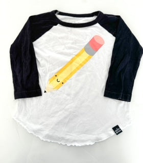 Whistle & Flute pencil baseball LS shirt size 3-4Y