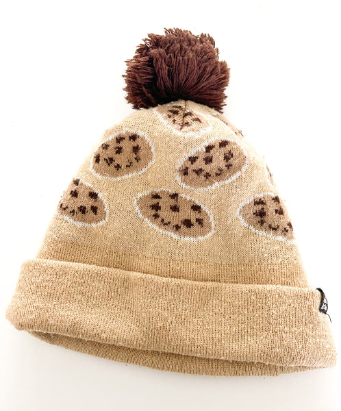 Whistle & Flute cookie print pom pom winter toque size 12+ months