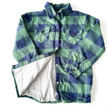 Little Bipsy Green/navy plaid fleece shacket (size 4/5)