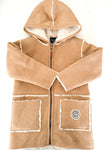 Souris Mini tan suede and teddy coat (size 5)