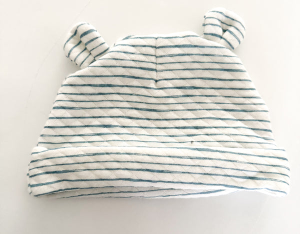 Chickpea blue/white stripe hat (newborn)