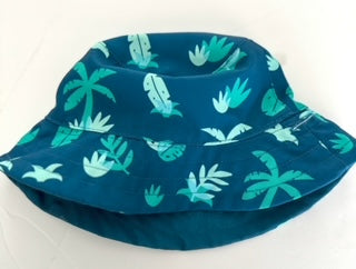 Wonder Co reversible teal and palm tree bucket hat size o/s