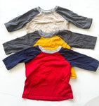 Old Navy 3pc baseball LS shirts in various colours size 12-18 months