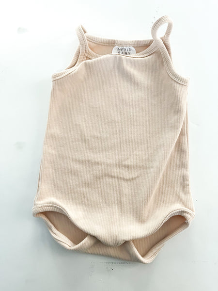 Mebie Baby cream ribbed tank bodysuit (18 months)