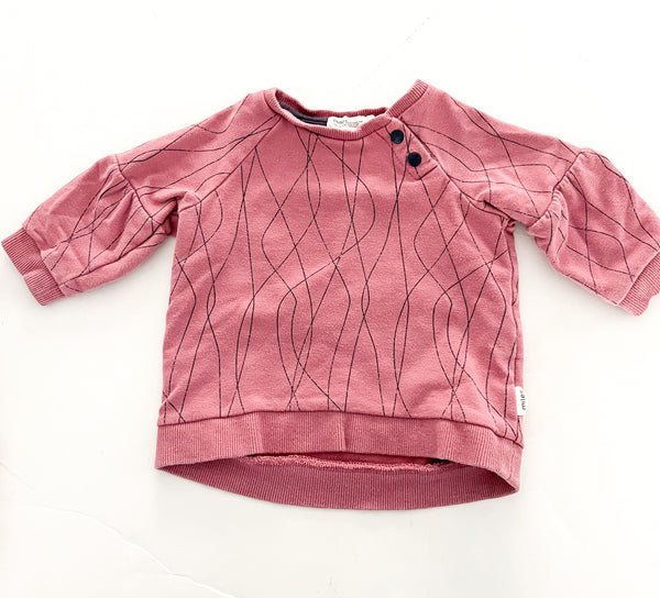 Miles Baby pink lines pullover (6 months)