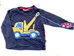 Jojomaman bebe towing truck navy LS shirt   (size 2-3)