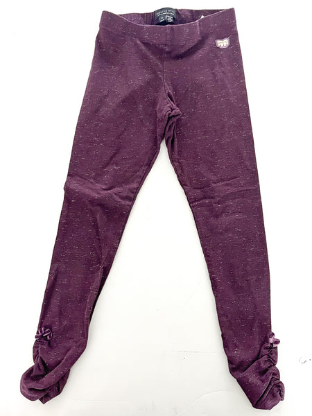 Souris Mini purple leggings with metallic thread details and mini bow details size 6 (116 cm)