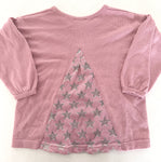 Benetton pink knit pullover w/stars (size 1-2 )
