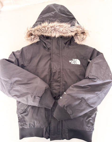 North Face black parka jacket w/fur