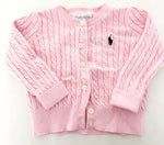 Ralph Lauren pink cable knit cardigan  (9  months)