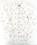 Souris Mini white button up LS shirt with tree print size 10Y