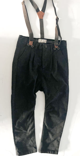 Zara plaid pant w/suspenders (size 8)