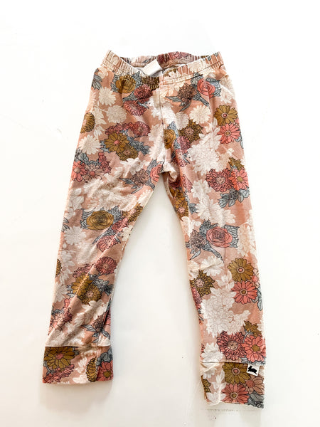 Little & Lively neutral floral leggings (size 2)