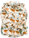 Souris Mini 100% cotton leaf print LS dress shirt size no size label (~3-4Y)