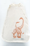 Weeurban Modern Baby cream sleeveless sleep bag with zipper and giraffe print size S (0-6 months)