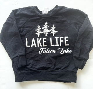 Posh & Cozy Lake Life Falcon Lake with tree line LS crewneck size 1T