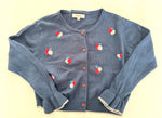 Catimini LS cardigan w/red,blue and silver print (size 5)