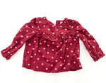 Gap burgundy apple print LS shirt (6-12 months)