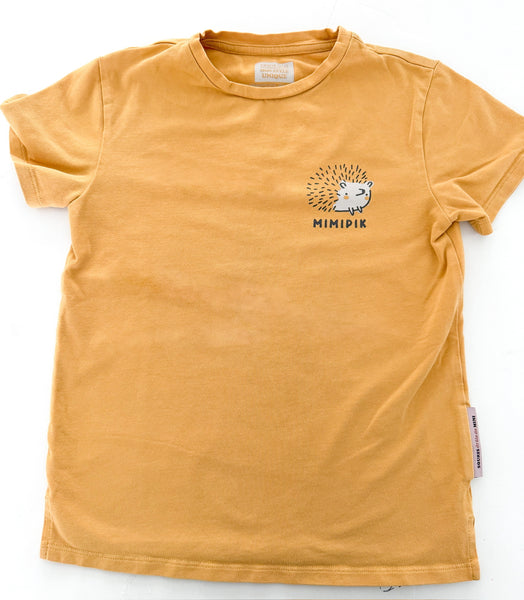 souris Mini yellow LS t-shirt w/porcupine print (size 6)