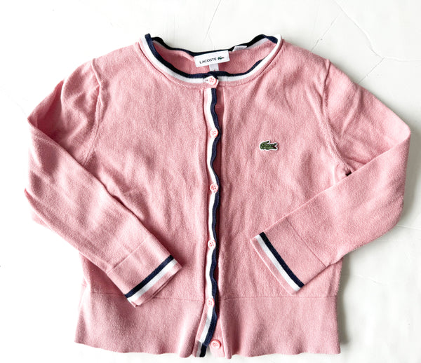 Lacoste pink cardigan (size 6)