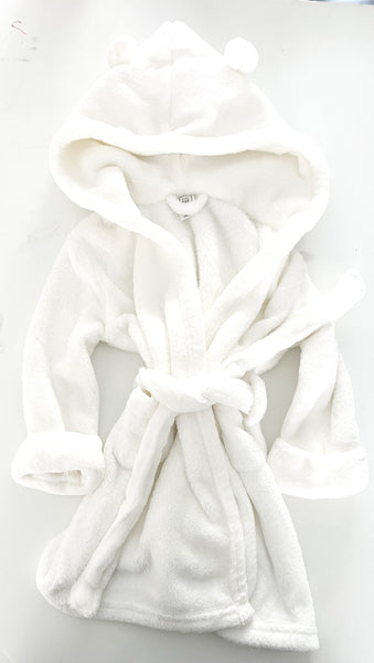Baby Gap white soft fleece bath robe size 12-18 months