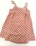 Zara tank pink plaid dress w/cream lace detail at hem (size 6)