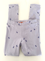 Souris Mini reversible leggings - one side brown/orange & other side purple with mini deer print size unknown