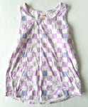 Cat & Jack lilac checker print  tank shirt w/smiley  (size 10/12)