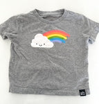 Whistle & Flute light grey cloud with rainbow tee shirt size 1-2Y