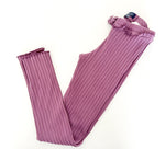Souris Mini purple ribbed leggings with frill detail at waist and hem details size 8 (128cm)
