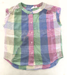 Gap kids multicoloured linen tank shirt w/front pocket (size 6/7)