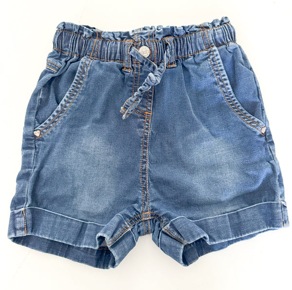 Souris Mini soft denim shorts with fold over hem and elastic waistband size 8 (128cm)