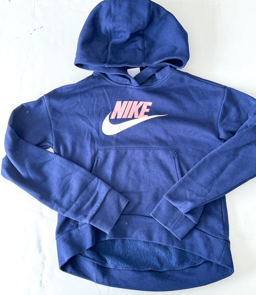 Nike blue hood pullover (size large)