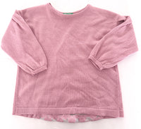 Benetton pink knit pullover w/stars (size 1-2 )