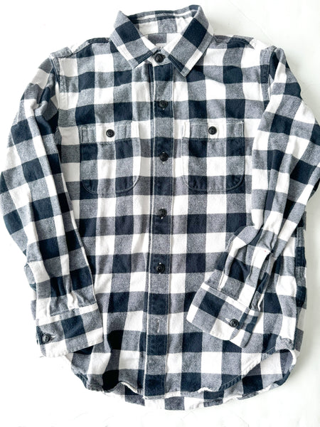 Gap BW plaid fleece button shirt (size 10)