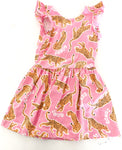 Bonds pink flutter sleeve dress w/leopard graphic print swing dress (18-24 months)