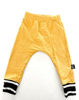 Whistle & Flute yellow leggings with black and white details size 12-18 months