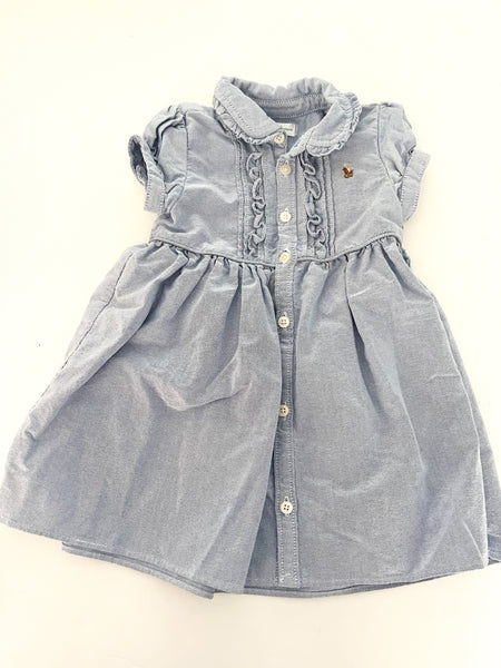 Ralph Lauren blue button dress w/bloomers  (18 months)
