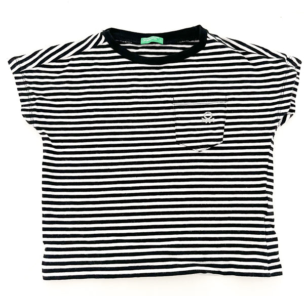 Benetton BW stripe t-shirt w/pocket (size 2)