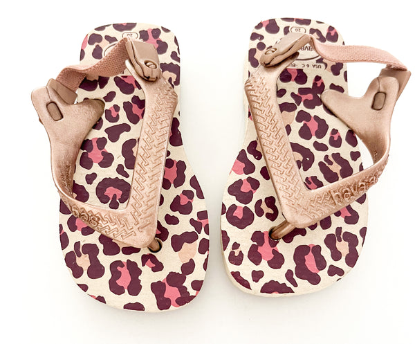 Havianas leopard print sandals (size 6)
