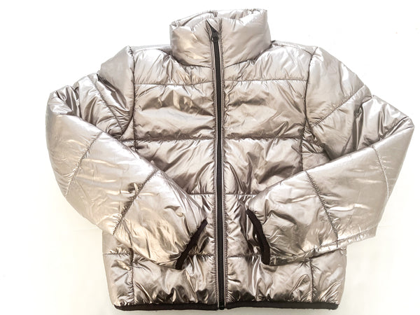 Joe Fresh metallic puffer jacket (size 6)